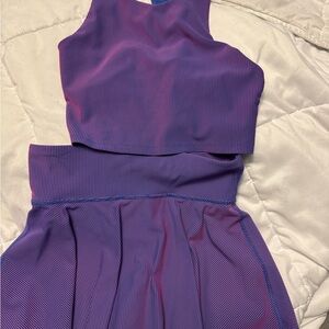 Girls Purple and Pink Striped Two-Piece Outfit